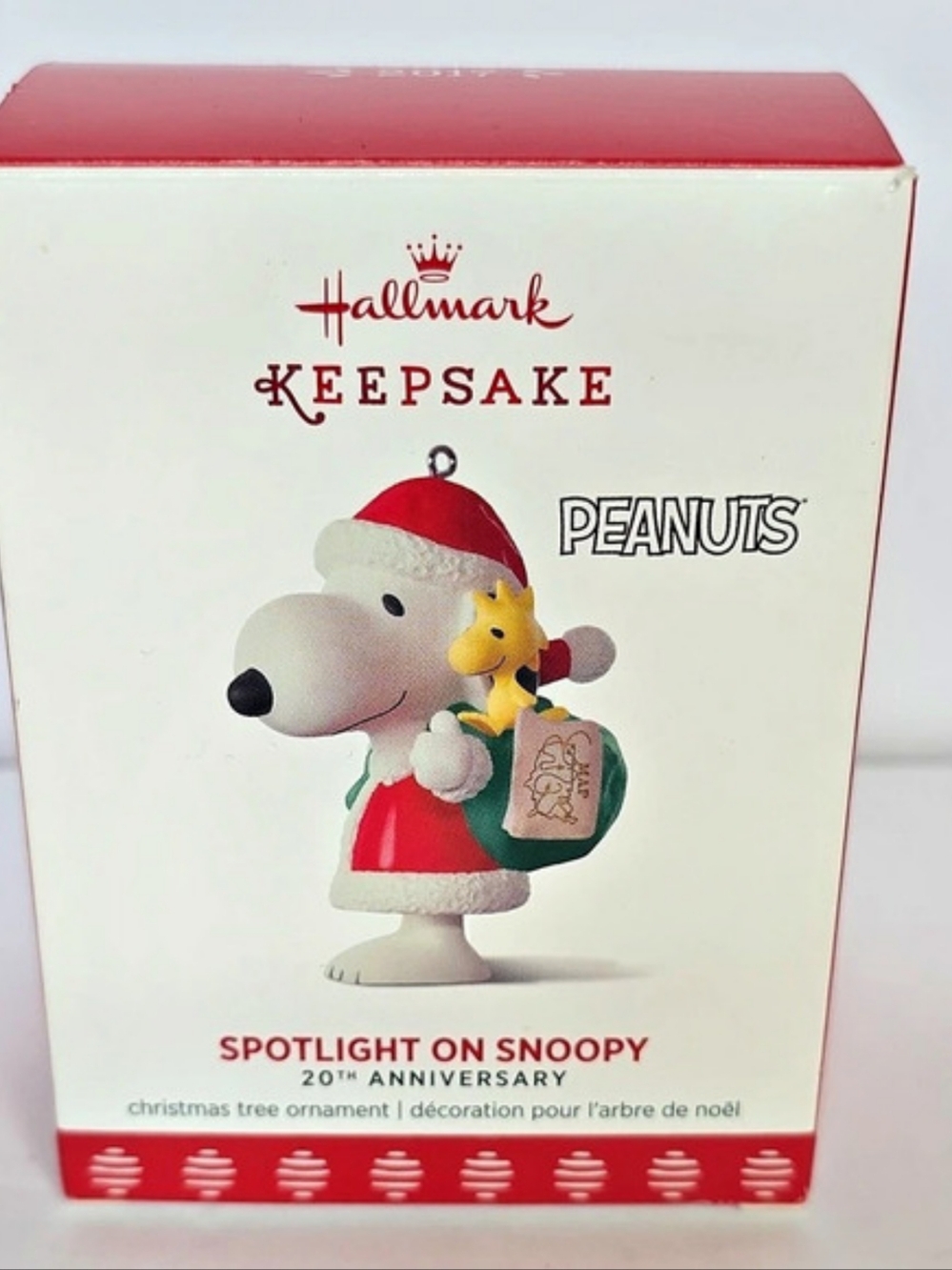 Hallmark Spotlight on Snoopy 20th Anniversary Ornament Red & Green